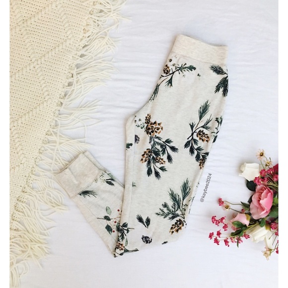 Pants - 🌿 Cream Thermal Organic Printed Joggers 🌿